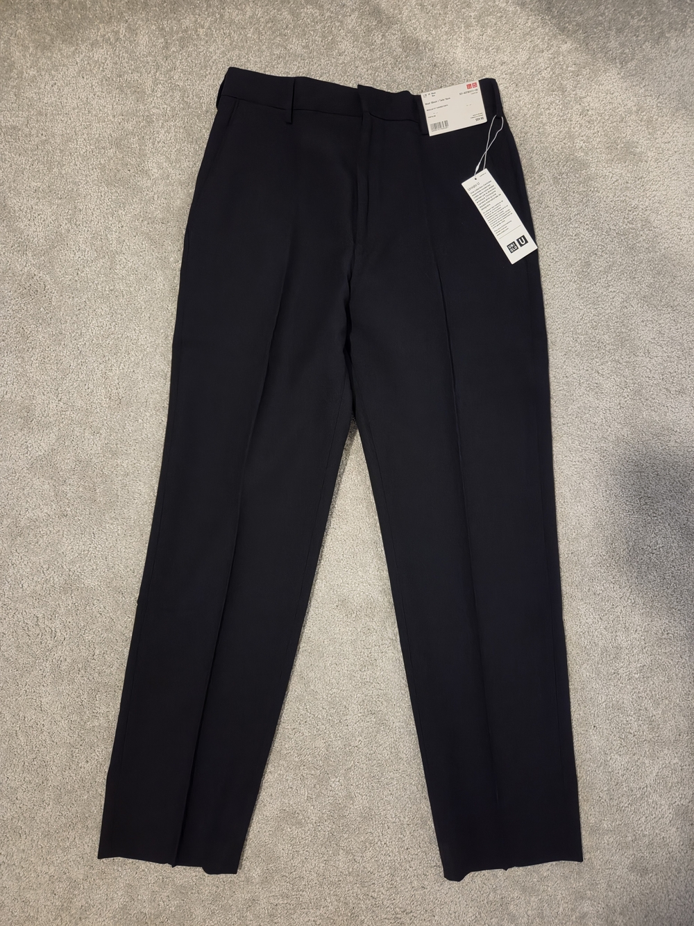 New UNIQLO U REGULAR FIT TAPERED PANTS BLACK
